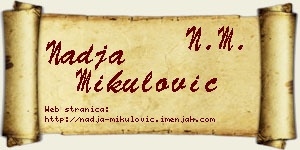 Nadja Mikulović vizit kartica